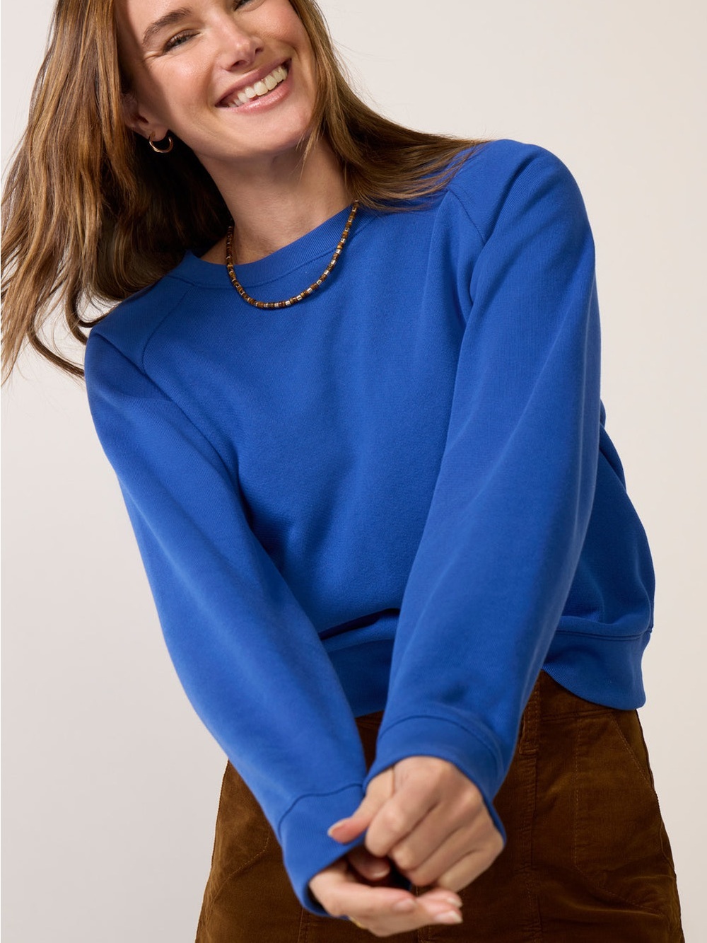 Evereve Heritage Crew Sweatshirt Royal Blue XL Women